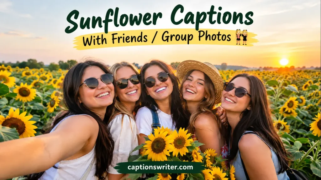 Sunflower Captions With Friends / Group Photos π―ββοΈ