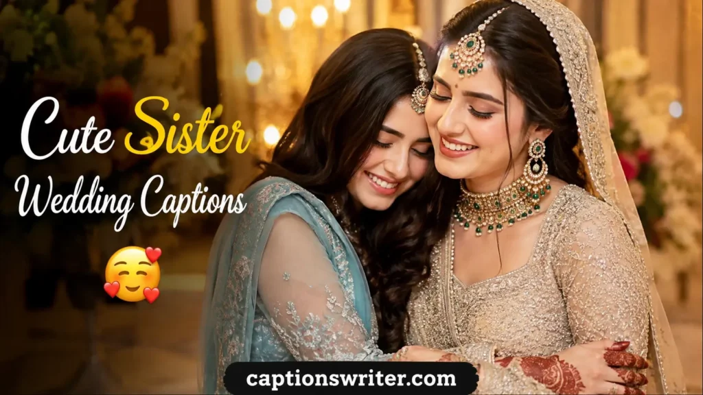 Cute Sister Wedding Captions 🥰