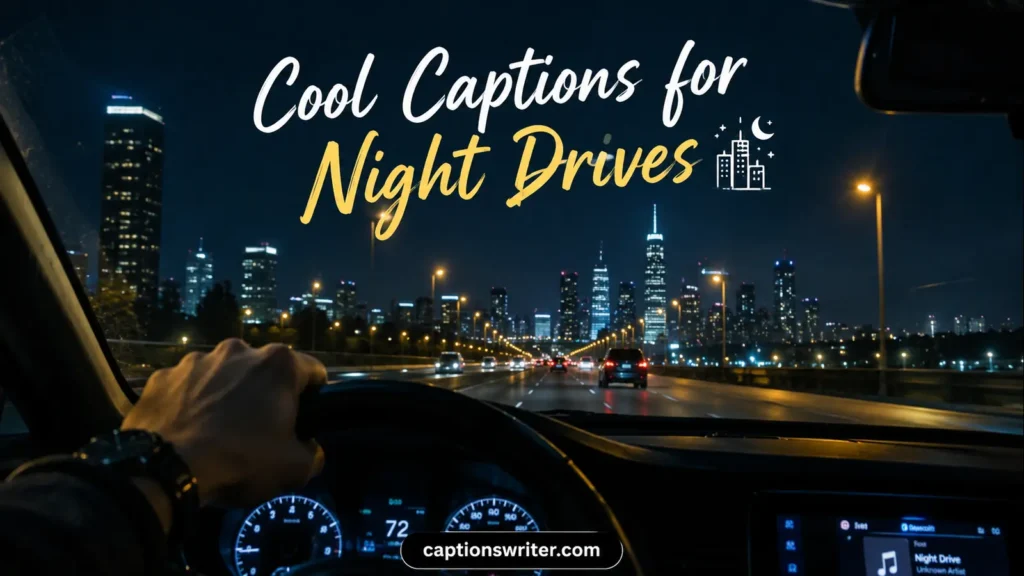 Cool Captions for Night Drives 🌃